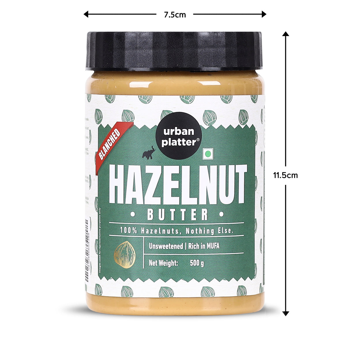 Urban Platter Hazelnut Butter (Without Skin), 500g (Bold Nutty Flavour | Single Ingredient | Keto-Friendly | Blanched Paste)