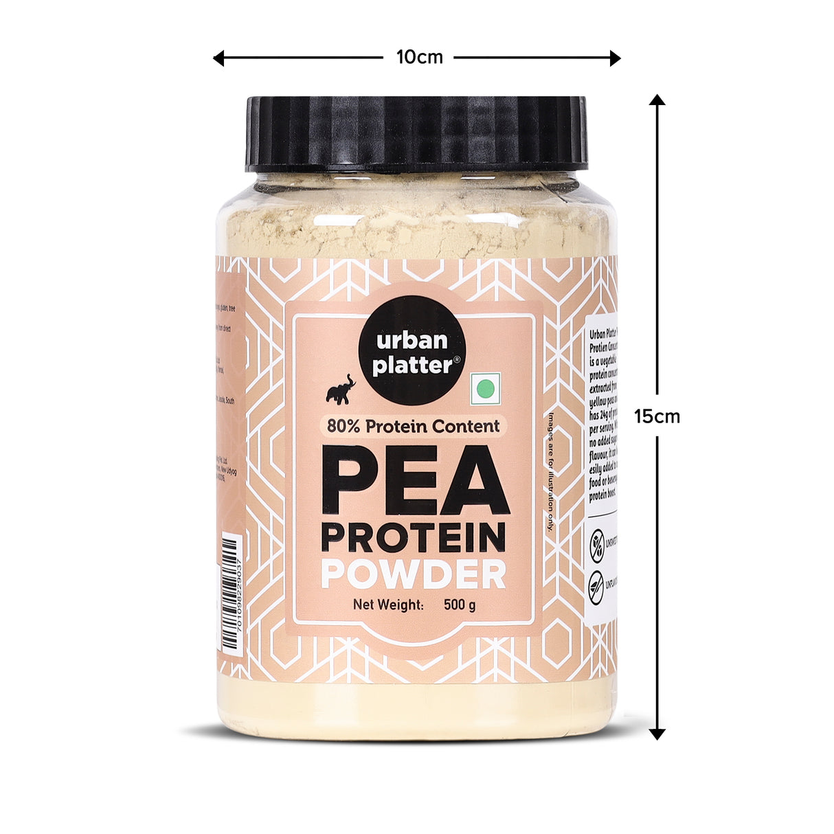 Urban Platter Pea Protein Concentrate Powder, 500g [Unflavoured | Unsweetened | Add to beverages, baked goods, desserts, savoury foods]