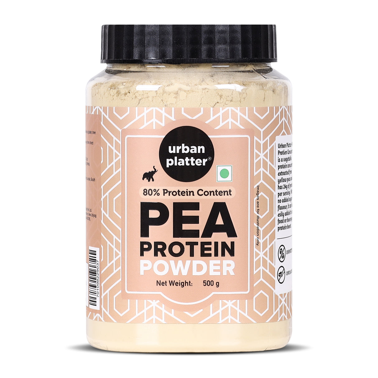 Urban Platter Pea Protein Concentrate Powder, 500g [Unflavoured | Unsweetened | Add to beverages, baked goods, desserts, savoury foods]
