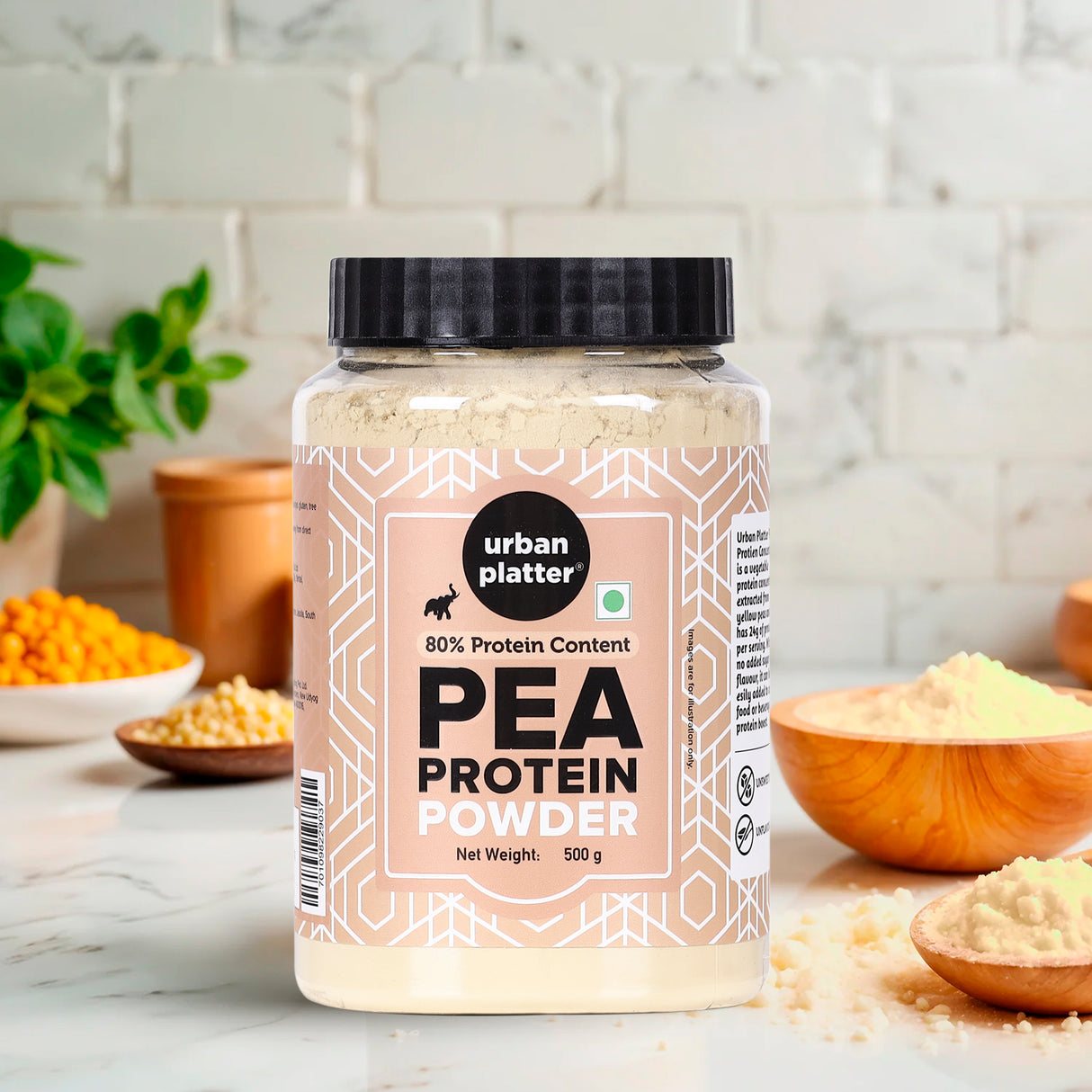 Urban Platter Pea Protein Concentrate Powder, 500g [Unflavoured | Unsweetened | Add to beverages, baked goods, desserts, savoury foods]