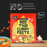 Red Thai Curry Paste, 50g (Plant-Based, Medium Spicy, Serves 2-3, Free from Preservatives, Colours, Flavours)