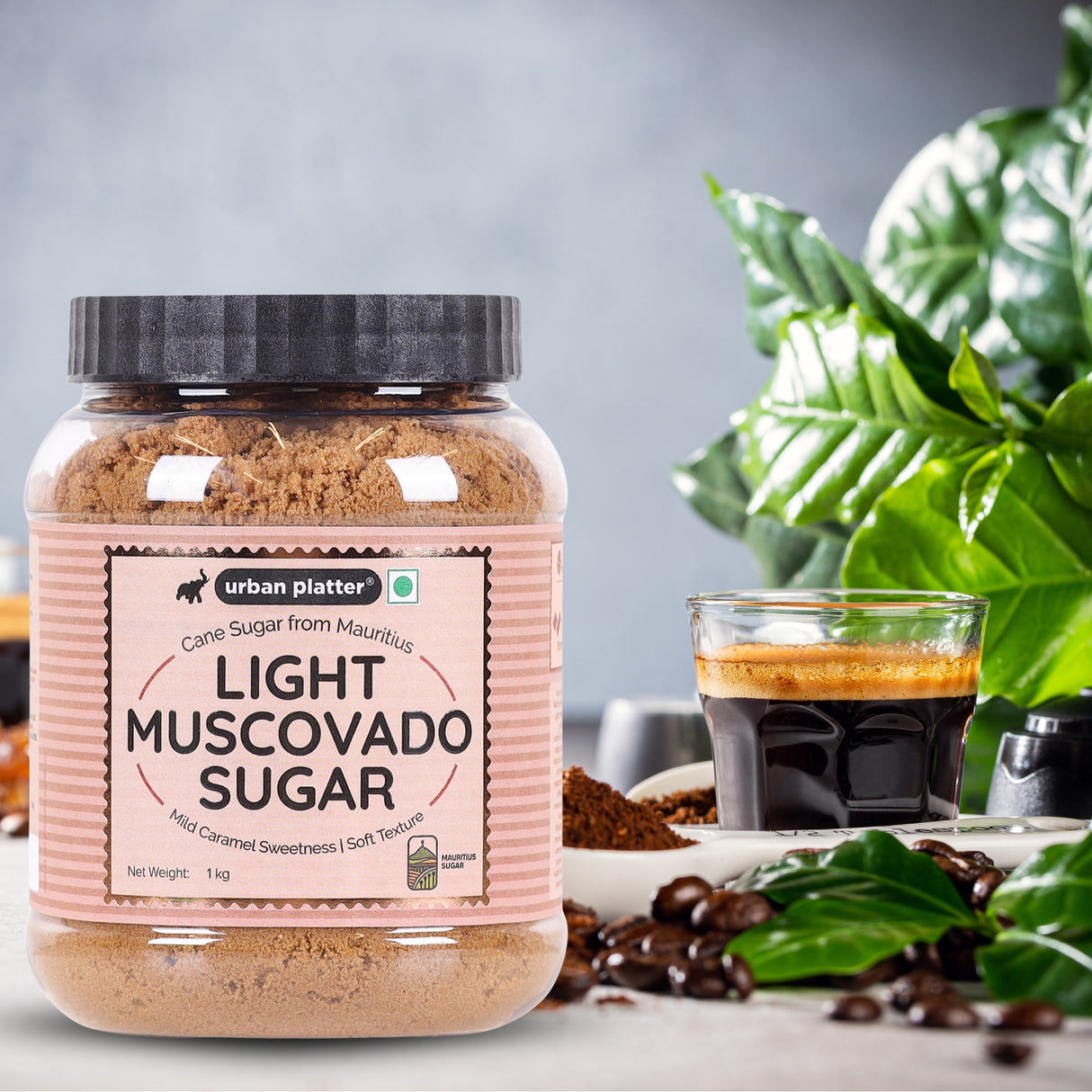 Urban Platter Mauritian Light Muscovado Sugar, 1kg (Golden Hues & Gentle Molasses | Great for Bakes, Caramels & Sauces)