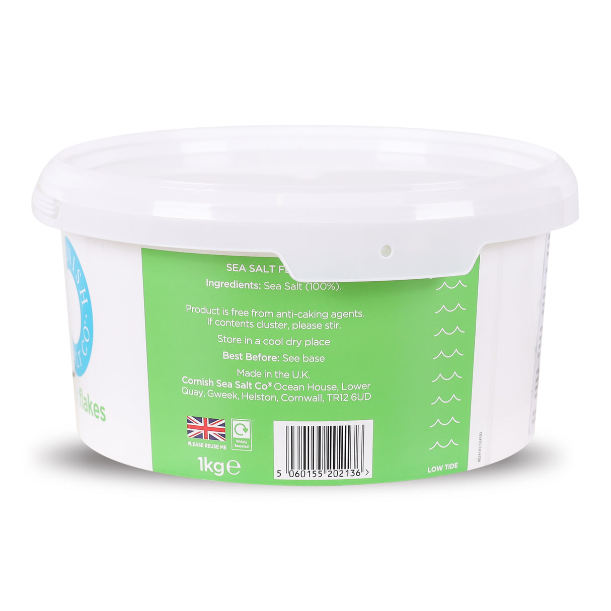 Cornish Sea Salt Flakes ,1kg,  Hand-Harvested Premium Pyramid Salt from Cornwall, Perfect Finishing Touch for Salads & Gourmet Cooking