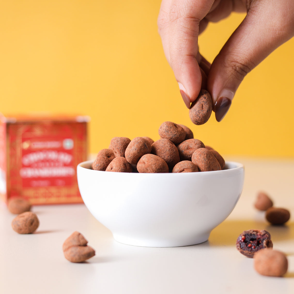 Urban Platter Chocolate Coated Cranberries, 70g (58% Belgian Dark Chocolate | Handcrafted & Artisanal | Perfectly Plant-Based)