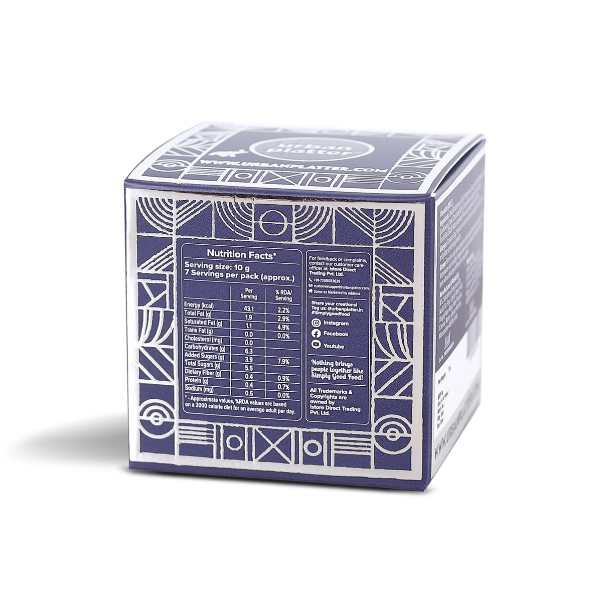 Urban Platter Chocolate Coated Blueberries, 70g (58% Belgian Dark Chocolate | Handcrafted & Artisanal | Perfectly Plant-Based)