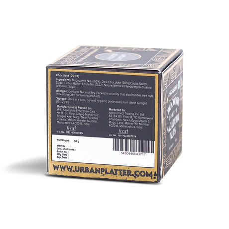 Urban Platter Chocolate Coated Macadamia, 65g (Coated with Dark Chocolate | Premium Nuts | Gifting)