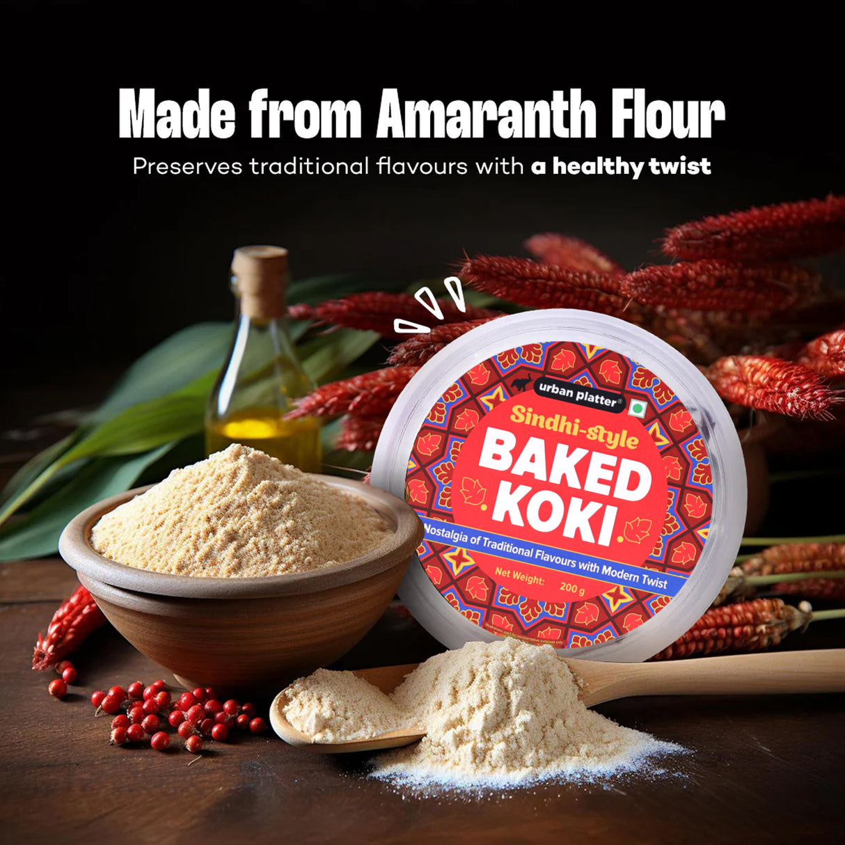 Urban Platter Baked Koki, 200g (Wheat Free, Traditional Sindhi Style Snack)