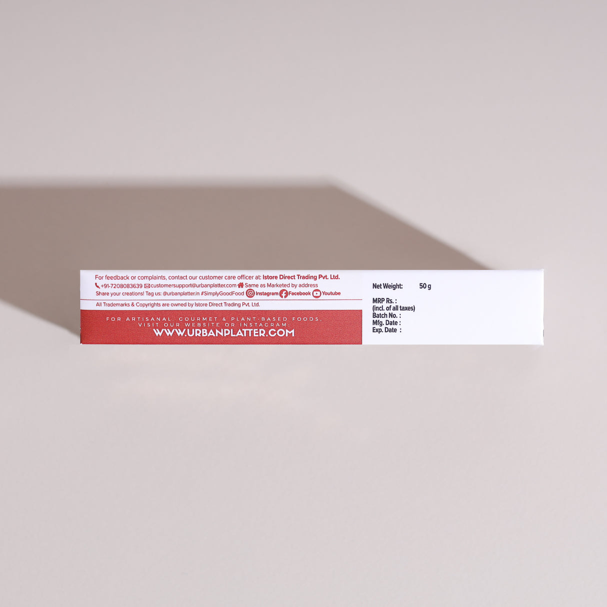 Urban Platter Amond Kunafa Bar, 50g (Middle Eastern Inspired Chocolate Bar Filled with Almond Butter & Kataifi, 58% Belgian Chocolate, Plant-Based)