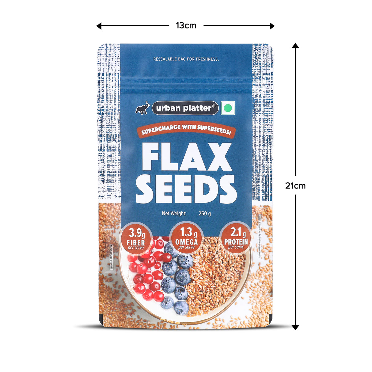 Urban Platter Flax Seeds, 250g (Alsi | Heart-Healthy | Protein and Fiber Rich | Use in salads | After meal Digestive)