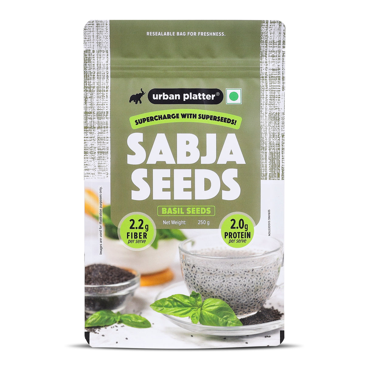 Urban Platter Sabja Seeds, 250g (Natural Body Coolant, Aids in Digestion, Ayurveda Superfood, Rich in Protein & Fiber)