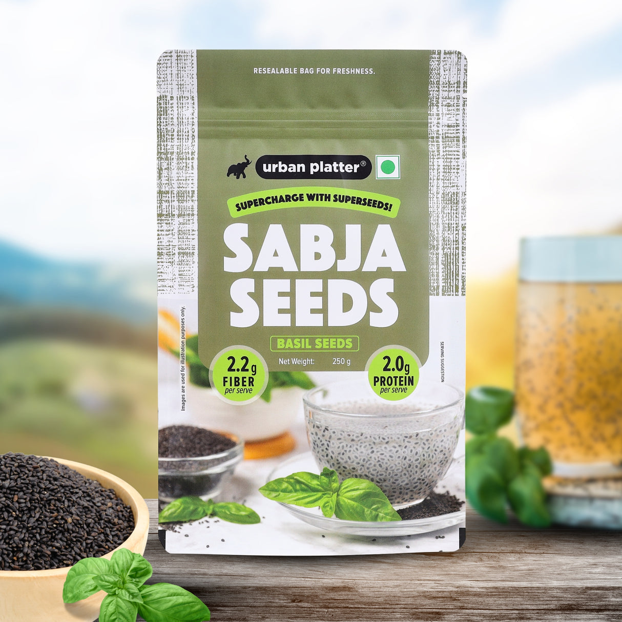 Urban Platter Basil Seeds (Sabja), 400g