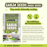 Urban Platter Sabja Seeds, 250g (Natural Body Coolant, Aids in Digestion, Ayurveda Superfood, Rich in Protein & Fiber)