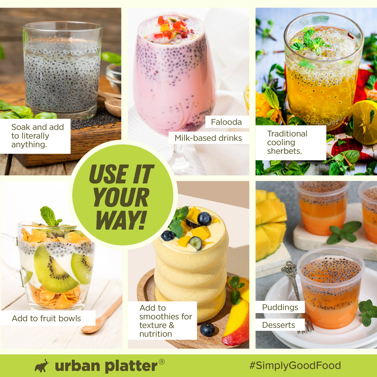 Urban Platter Sabja Seeds, 250g (Natural Body Coolant, Aids in Digestion, Ayurveda Superfood, Rich in Protein & Fiber)