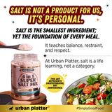 Urban Platter 4 in 1 Super Salt Mix, 1kg (Pink Himalayan Salt, White Rock Salt, Black Salt & Arabian Sea Salt | Signature Blend of Origin Salts | Everyday Cooking Essential)