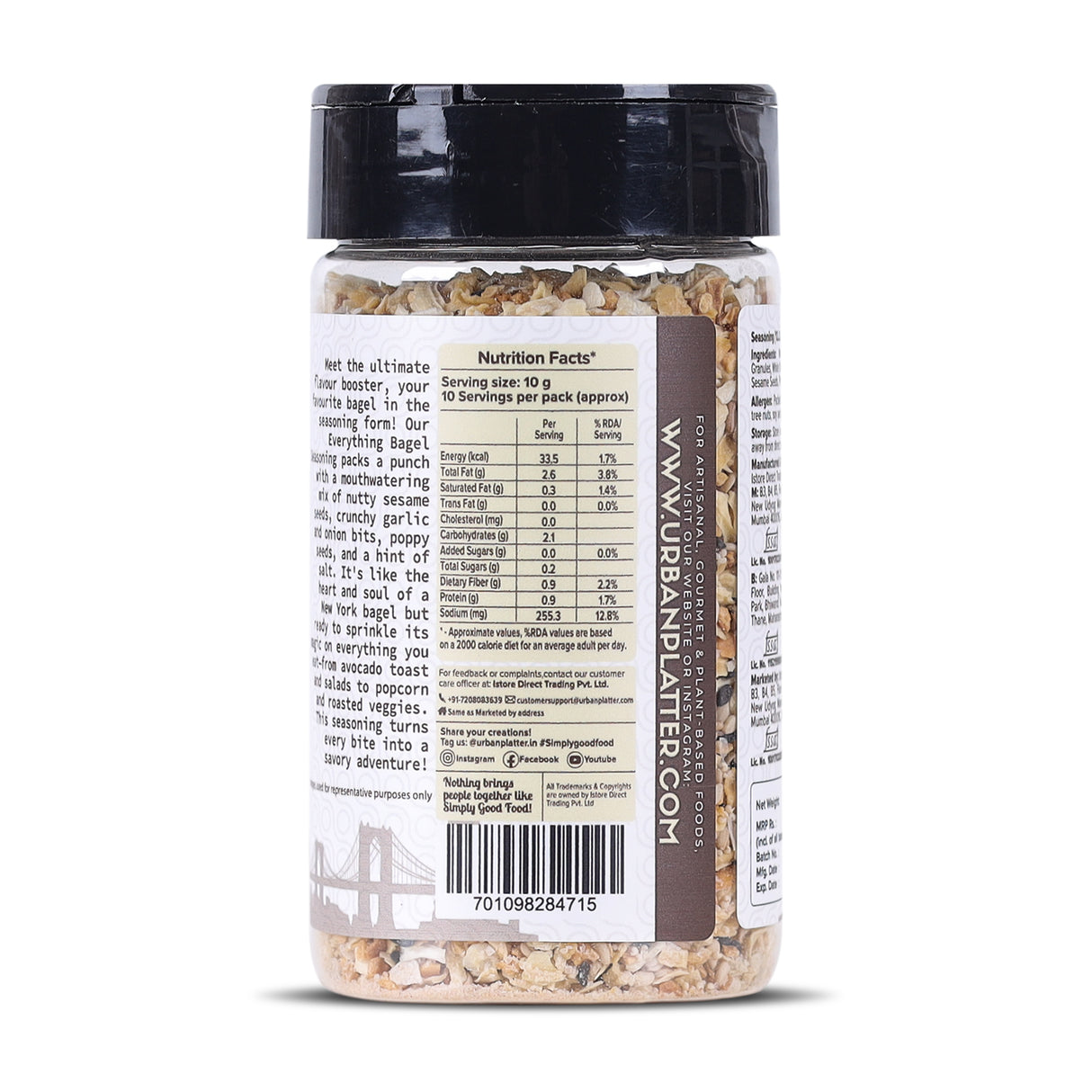 Everything Bagel Seasoning, 100g (Classic American Seasoning Blend with Onion Flakes, Garlic, Sesame Seeds and Sea Salt | Season toasts, breads and salads)
