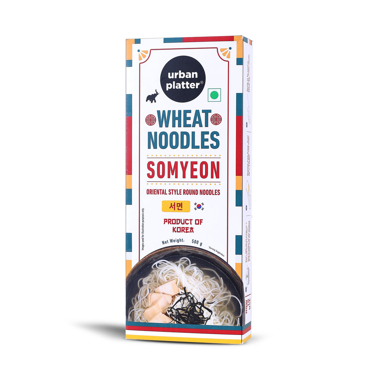 Urban Platter Somyeon Wheat Noodles, 250g (Thin Korean Noodles | Light & Delicate Texture | Perfect for Cold Noodles & Light Sauces)