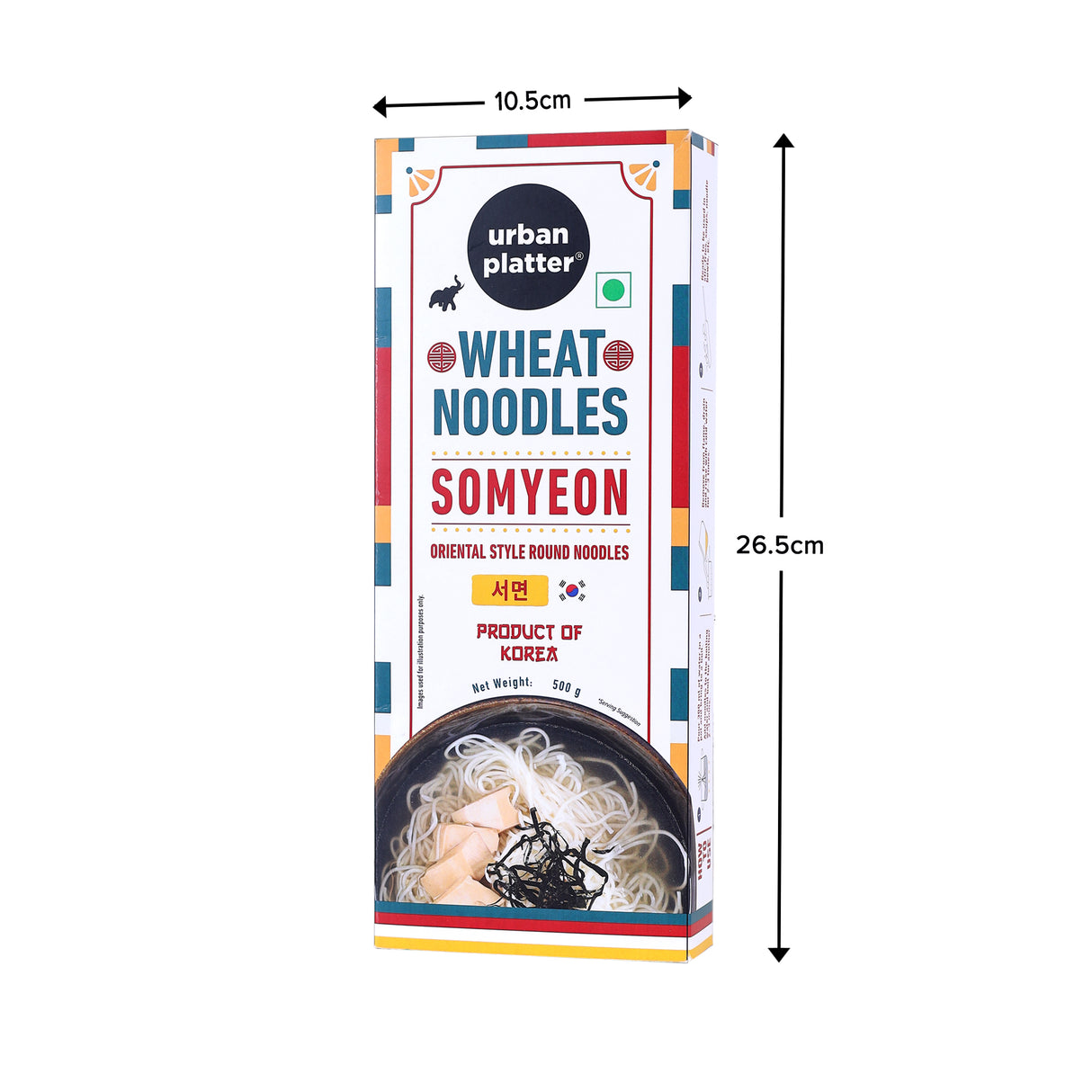 Urban Platter Somyeon Wheat Noodles, 250g (Thin Korean Noodles | Light & Delicate Texture | Perfect for Cold Noodles & Light Sauces)