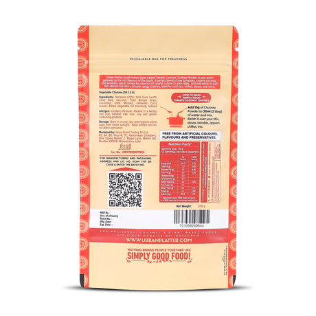 Urban Platter South Indian Style Instant Tomato Coconut Chutney Powder, 200g / 7oz [Nariyal ki Chutney, Just Add Water]