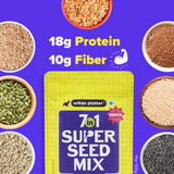 Urban Platter Unroasted 7-in-1 Super Seed Mix, 250g (High Protein & Fiber | Pumpkin, Sunflower, Watermelon, Split Coriander, White & Black Sesame & Flax Seed Blend | Raw & Ready-to-Eat Superfood Snack)