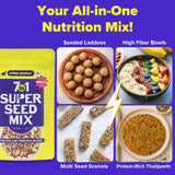 Urban Platter Unroasted 7-in-1 Super Seed Mix, 250g (High Protein & Fiber | Pumpkin, Sunflower, Watermelon, Split Coriander, White & Black Sesame & Flax Seed Blend | Raw & Ready-to-Eat Superfood Snack)