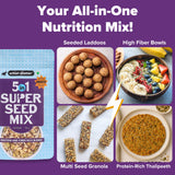 Urban Platter Unroasted 5-in-1 Super Seed Mix, 250g (High Protein & Fiber | Pumpkin, Sunflower, Watermelon, Sesame & Flax Seed Blend | Raw & Ready-to-Eat Superfood Snack)