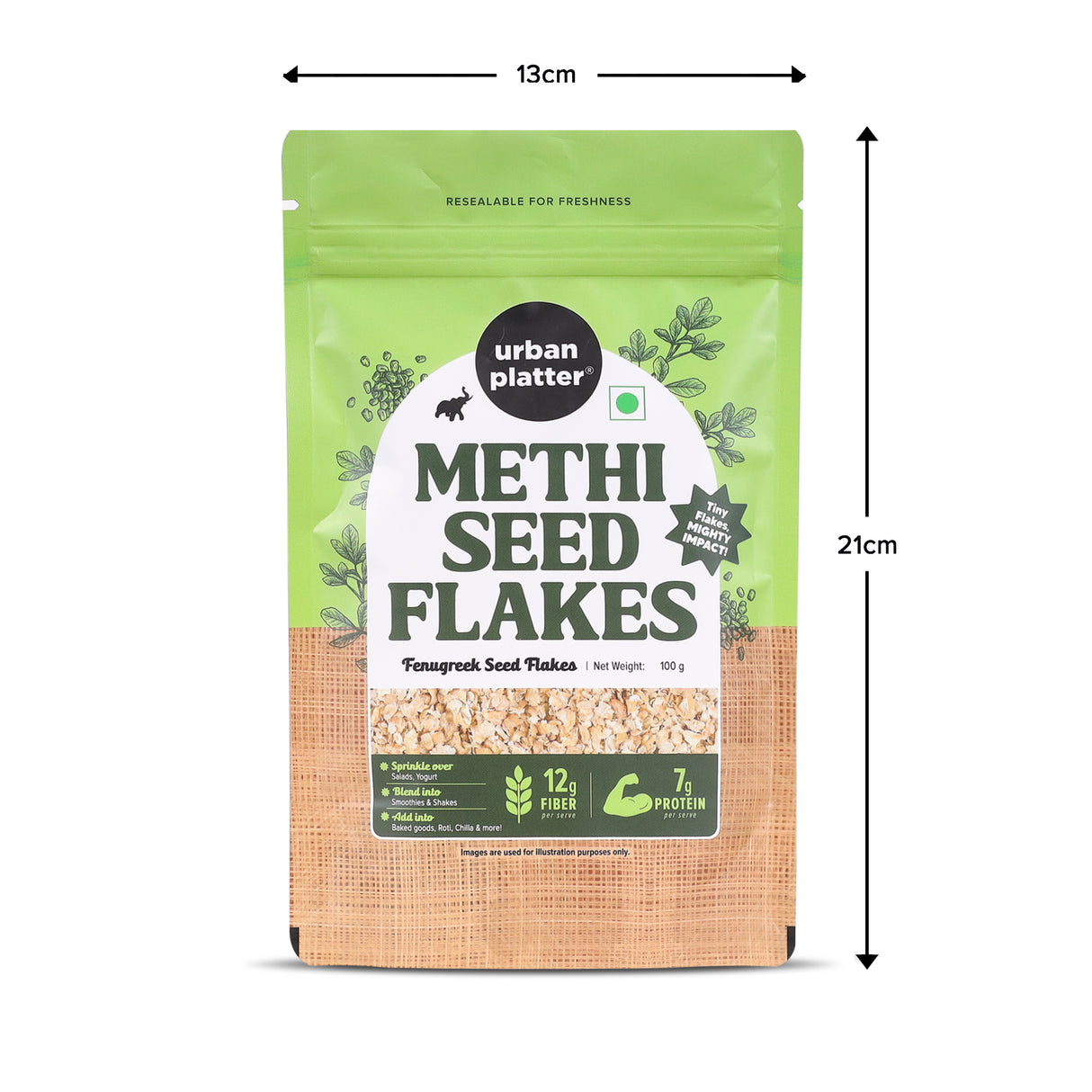 Urban Platter Methi Seed Flakes, 100g  (Fenugreek Seed Flakes for improved digestion, reduced bloating, and everyday gut wellness)