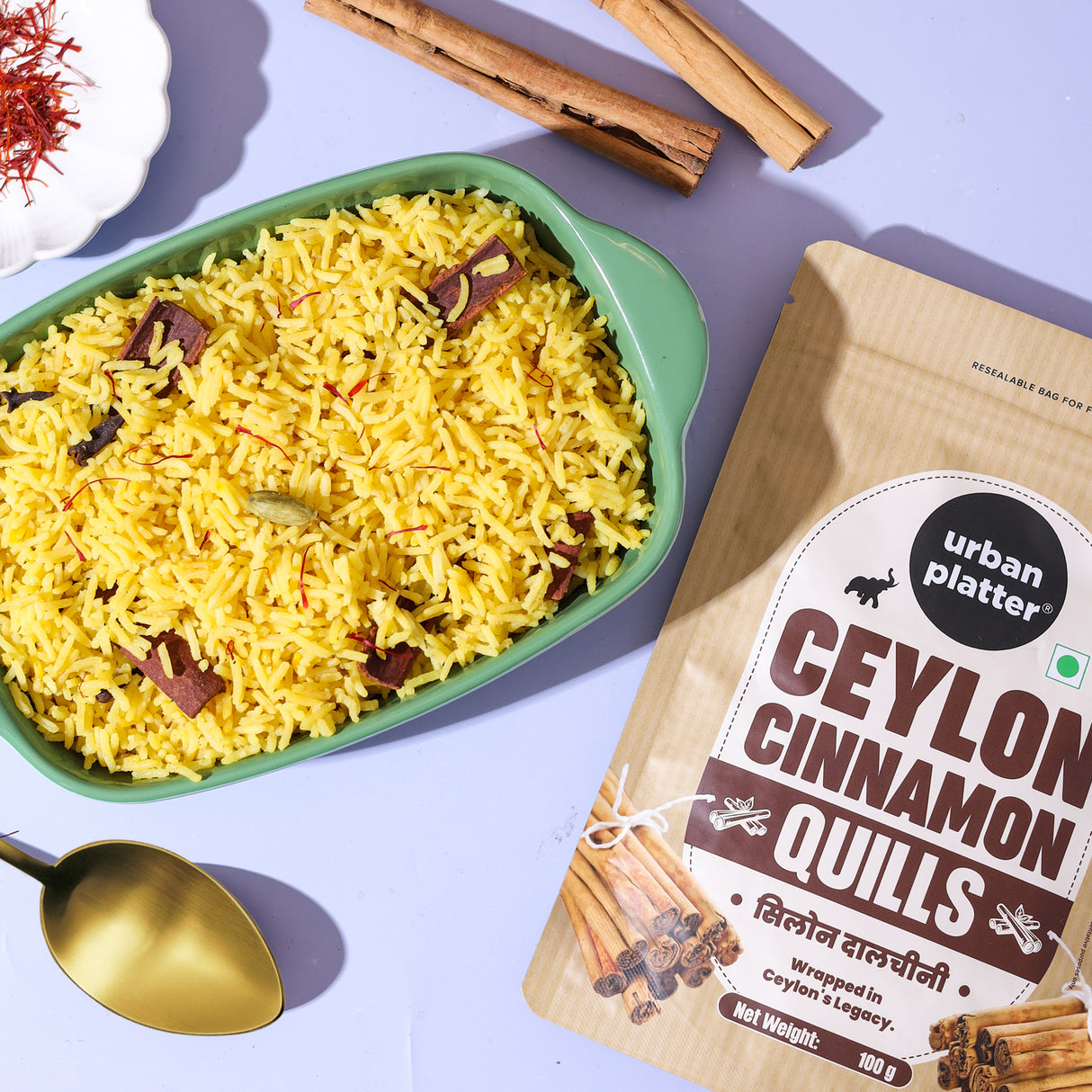 Urban Platter Ceylon Cinnamon Quills, 100g (True Cinnamon | Origin of Sri Lanka )