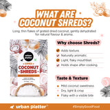 Urban Platter Dried Coconut Shreds, 500g (Long Flakes | Unsweetened | For Toppings, Baking & Snacking)