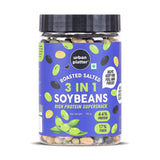 Urban Platter Roasted Salted 3-in-1 Soybean, 150g (46% Protein, 17% Fiber, Lightly Salted Green Edamame, Black & White Soybean, Highest Plant Protein Supersnack)