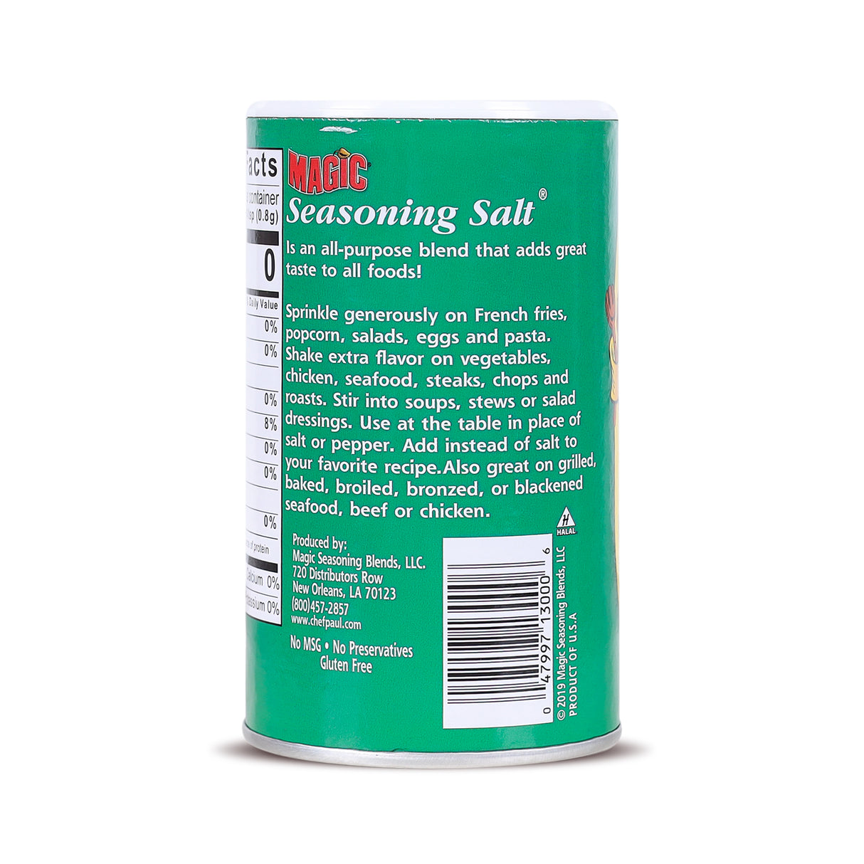 Chef Paul Prudhomme Magic Seasoning Salt, 198g (All-Purpose Savory Seasoning Blend, NO MSG, NO Preservatives, Gluten Free)