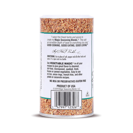 Chef Paul Prudhomme Vegetable Magic Seasoning Blends, 71g ( All-Purpose Vegetable Seasoning | No MSG, No Preservatives, Gluten Free)