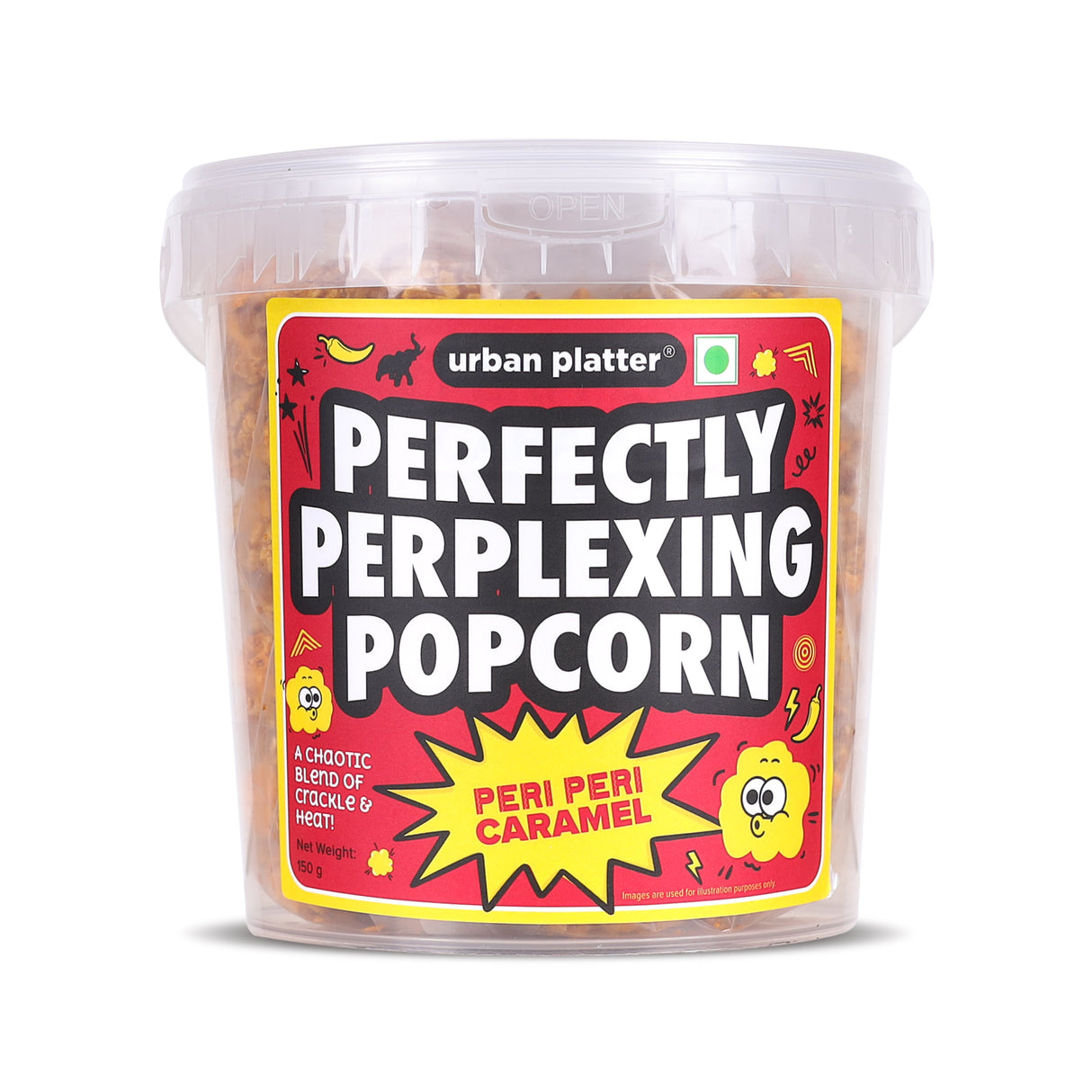 Urban Platter Perfectly Perplexing Popcorn - Peri Peri Caramel, 150g (Tub of Caramel Popcorn with Tangy Peri Peri Spice, Ready to eat snack)