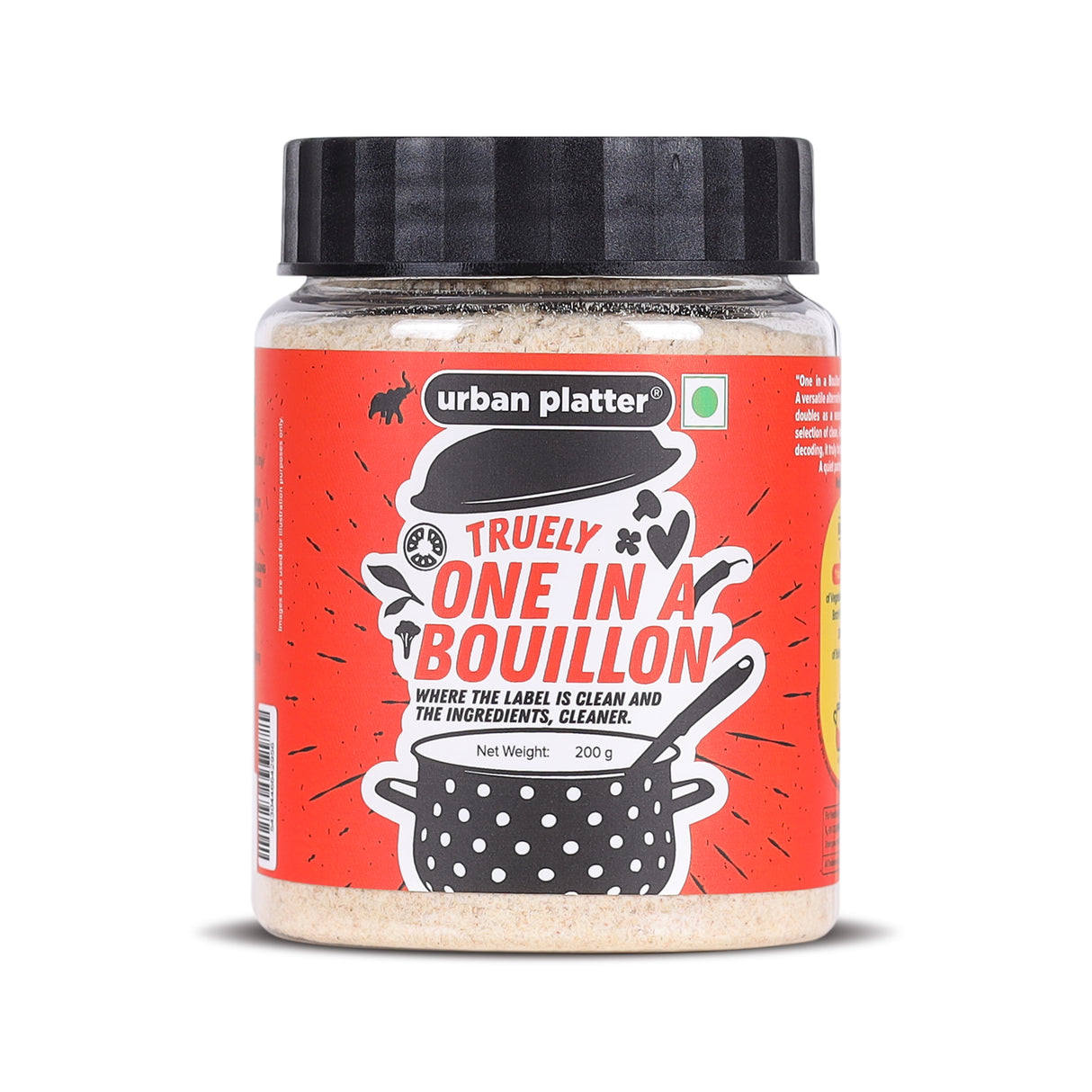 Urban Platter One in a Bouillon, 200g (Instant Vegetable Broth Powder | Perfectly Plant-based Umami Base | Clean-Label | Additive, Preservative and MSG free)