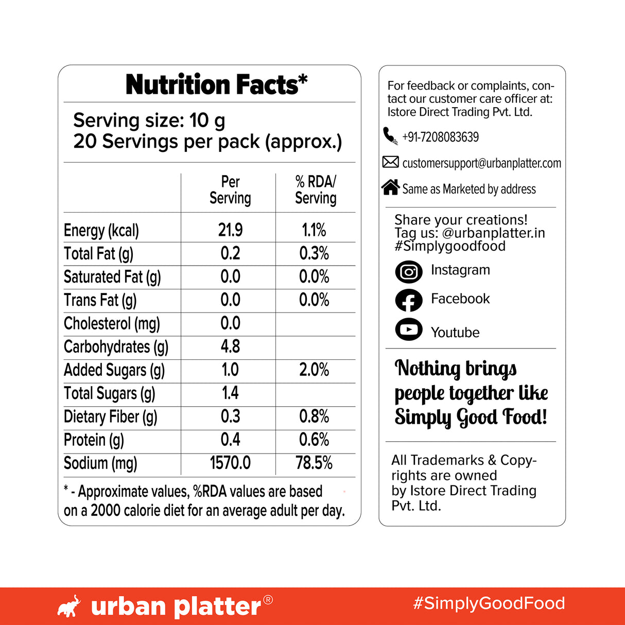 Urban Platter One in a Bouillon, 200g (Instant Vegetable Broth Powder | Perfectly Plant-based Umami Base | Clean-Label | Additive, Preservative and MSG free)