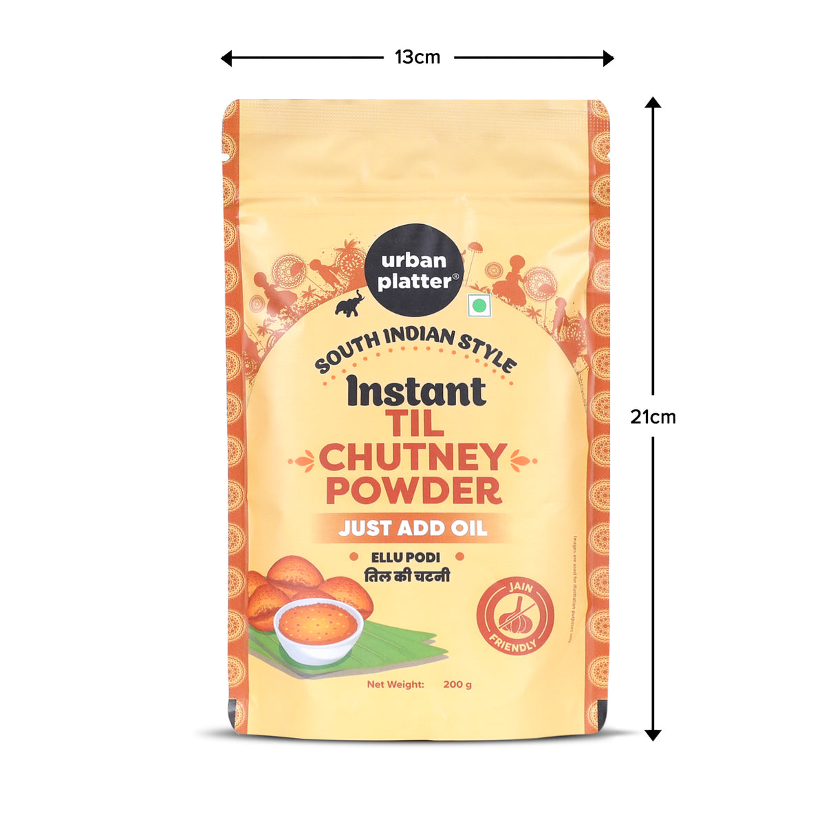 Urban Platter South Indian Style Instant Til Chutney Powder, 200g (Ellu Podi, Sesame Chutney, Just Add Water)