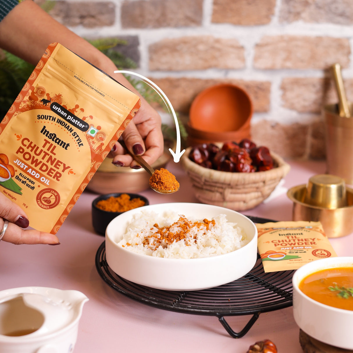 Urban Platter South Indian Style Instant Til Chutney Powder, 200g (Ellu Podi, Sesame Chutney, Just Add Water)