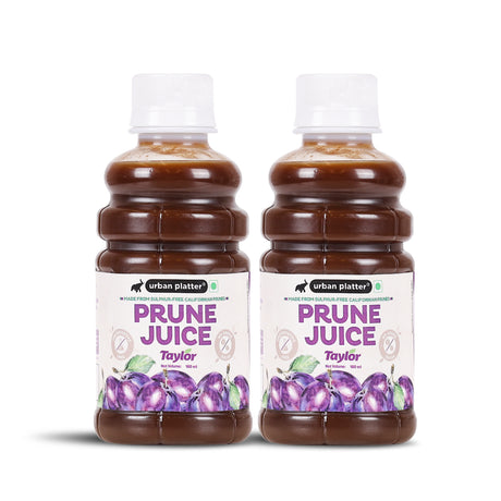 Urban Platter Pure California Prune Juice, 180ml, Pack of 2 (No Added Sugar | Natural Digestive Support | Source of Antioxidants & Potassium | Preservative-Free) - front pack
