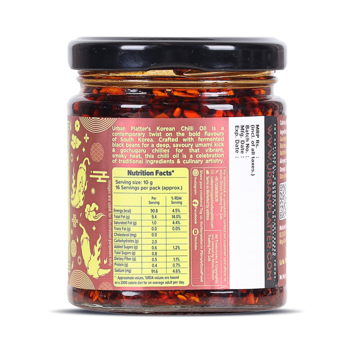 Urban Platter Korean Chilli Oil, 160g (Made with Korean Chilli Flakes | Bold, Balanced Heat | Perfect for Ramyeon, Dumplings, Rice & Korean Cooking) - product image 3