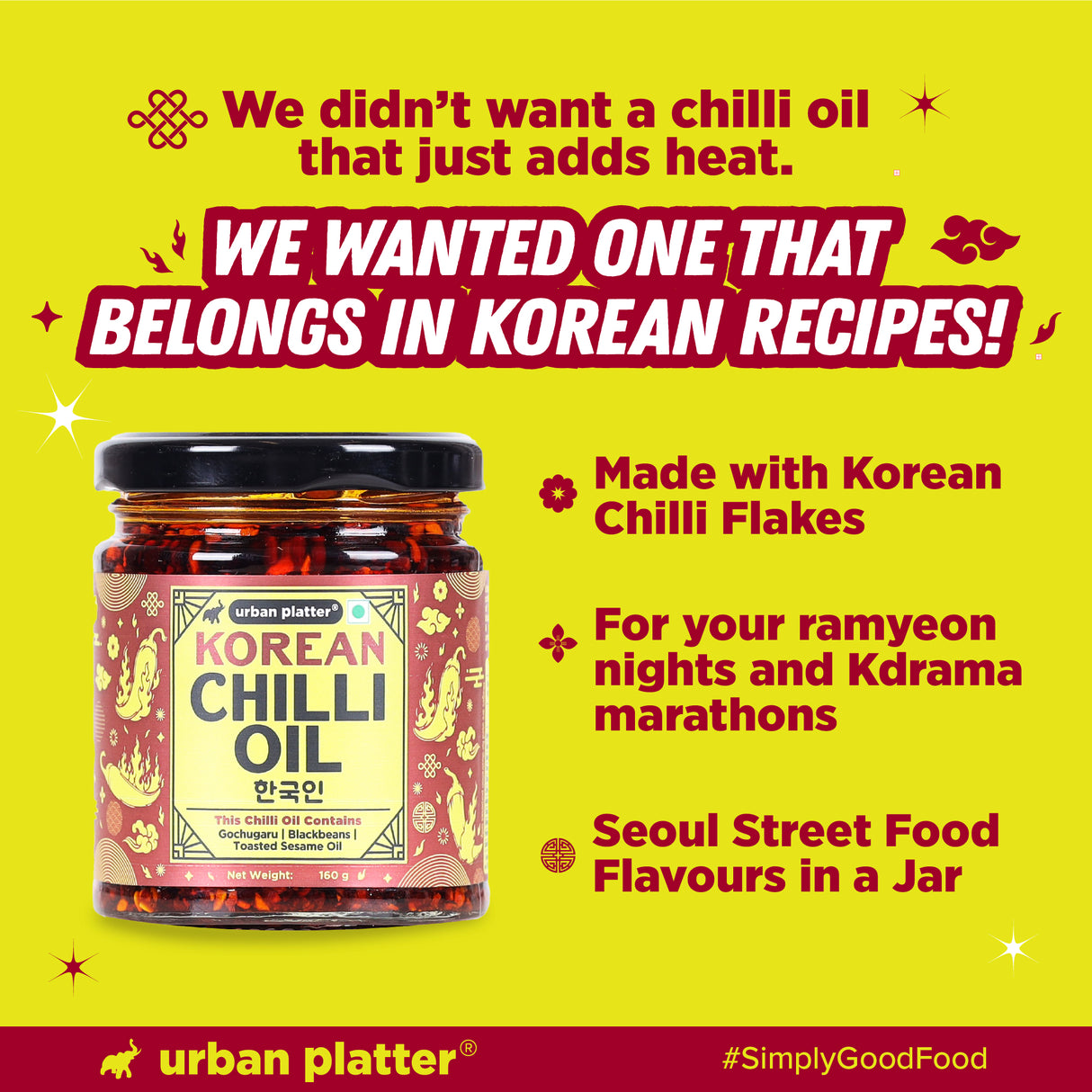 Urban Platter Korean Chilli Oil, 160g (Made with Korean Chilli Flakes | Bold, Balanced Heat | Perfect for Ramyeon, Dumplings, Rice & Korean Cooking) - product image 6