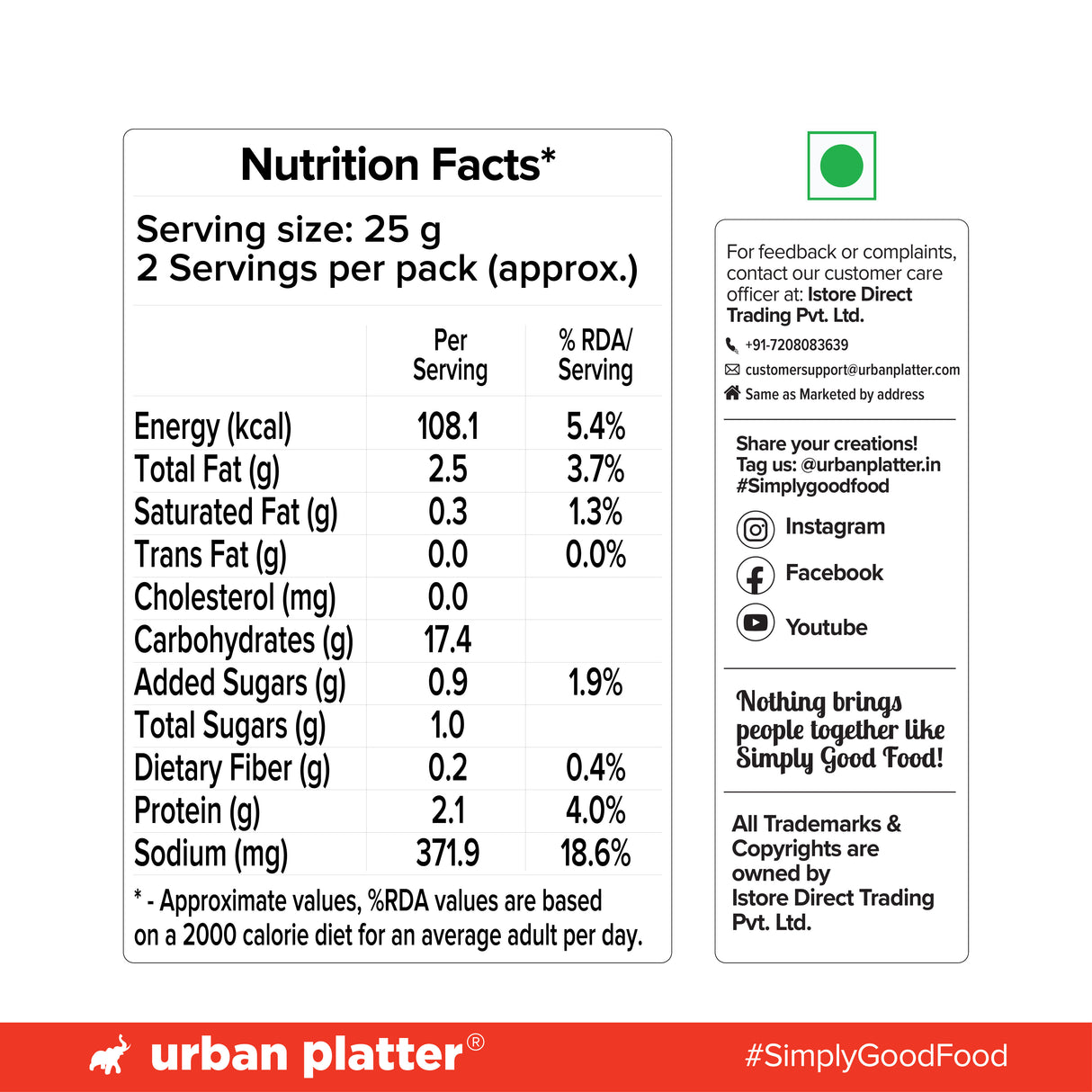 Urban Platter Chickpea Scoopers - Korean Buldak, 50g (Popped Chickpea Chips | Korean-Style Spicy Heat | Air Popped)