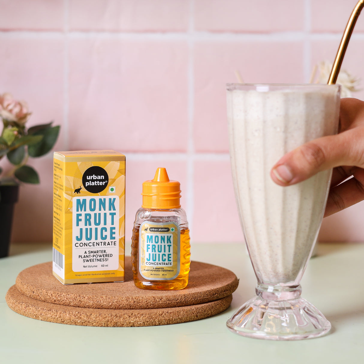Urban Platter Monk Fruit Juice Concentrate 60ml ( 100% Fruit Based, Clean Label, No-Erythritol, Everyday Use Sweetener)