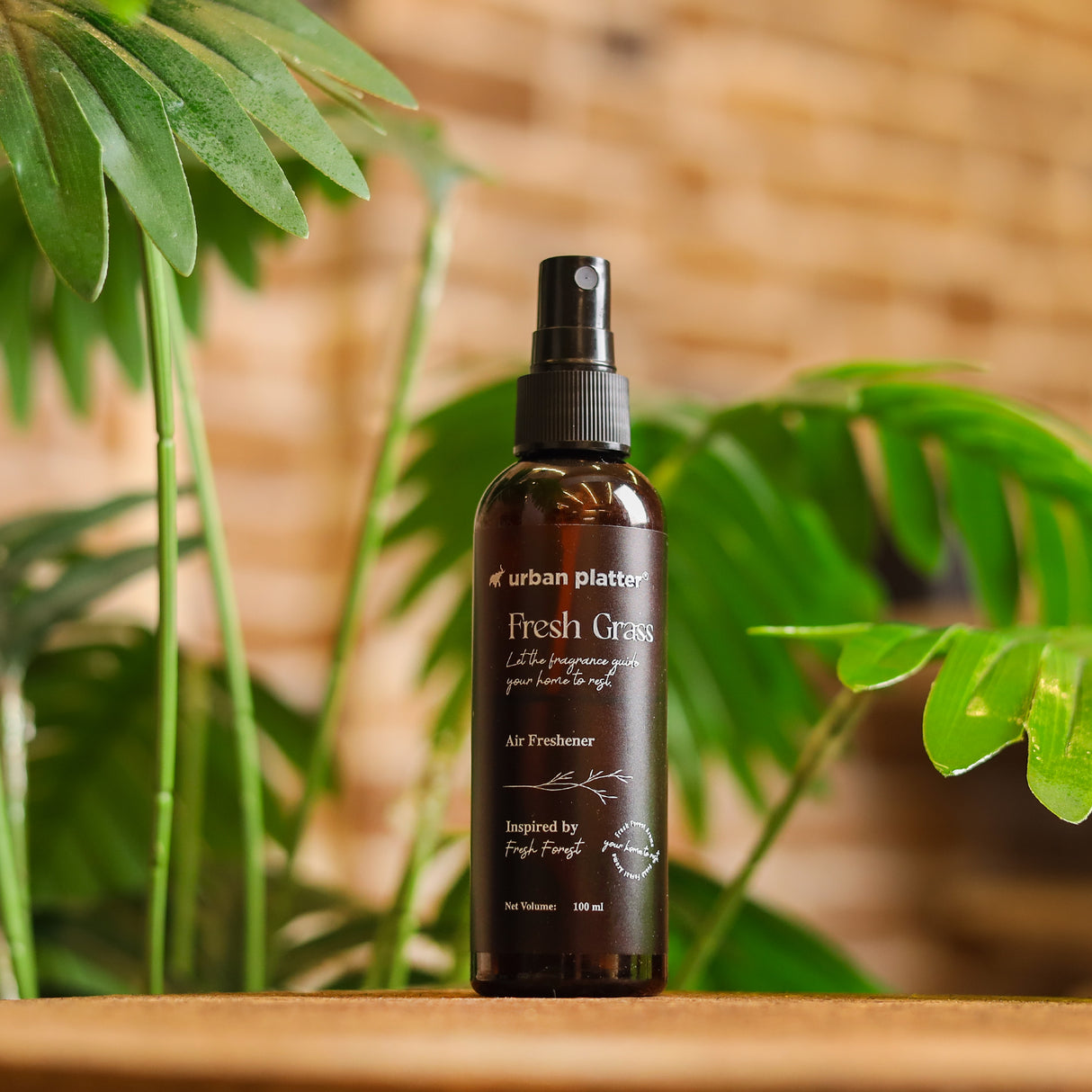 Urban Platter Fresh Grass Room Air Freshener Spray, 100ml (Fresh Cut Grass & Forest Scent, Odour Eliminator for Home, Office, Car & Bathroom)