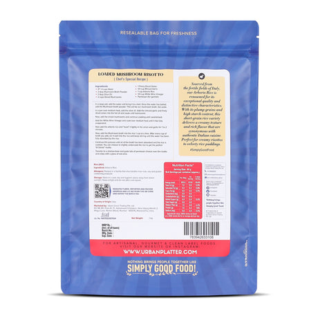 Urban Platter Italian Arborio Rice, 1kg (Imported from Italy, Ideal for Risotto, Vacuum Packed)
