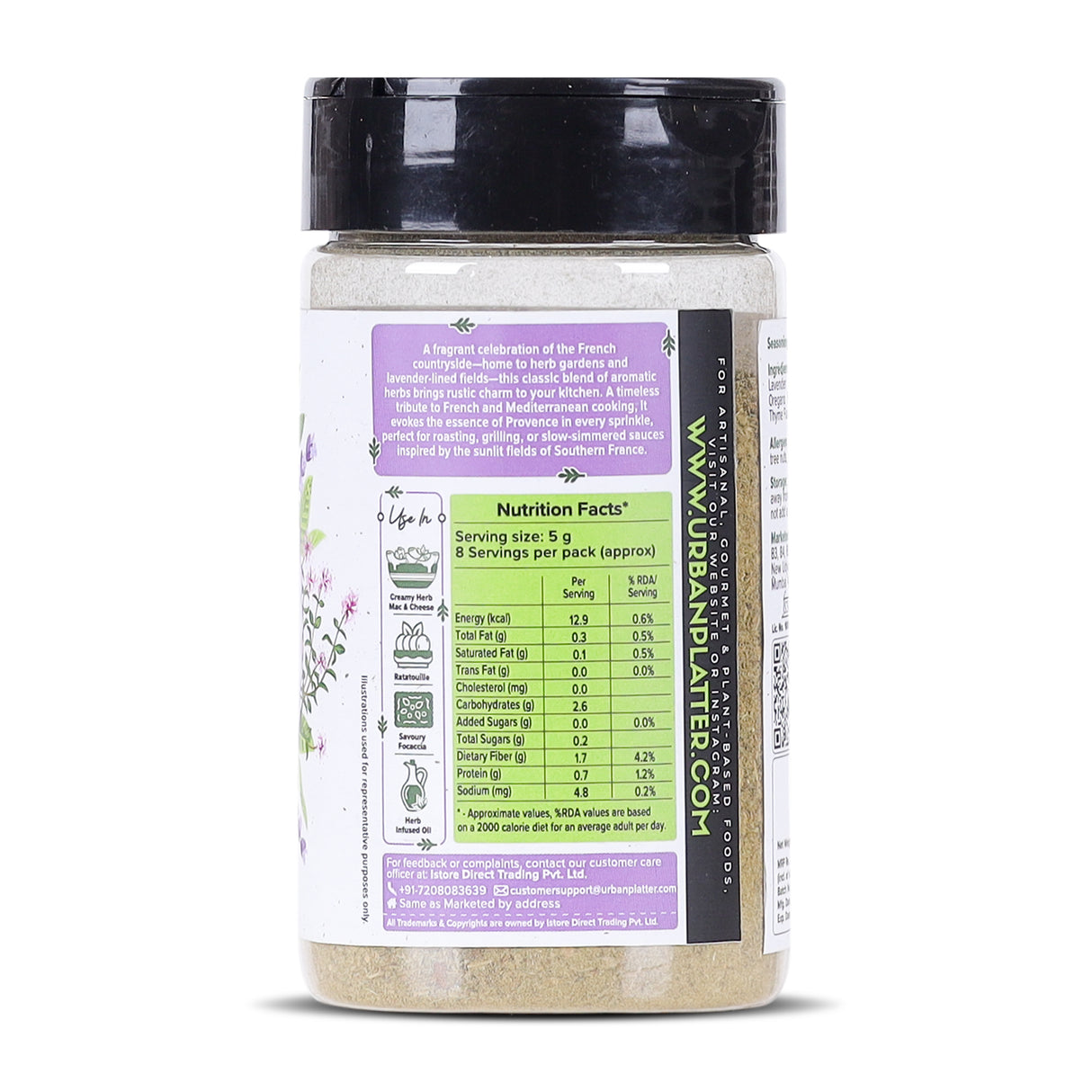 Urban Platter Herbs de Provence Seasoning, 40g (French-inspired, Jain-Friendly, Mesmerising blend of signature herbs)