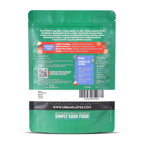 Urban Platter Icing Sugar, 500g (Finely Milled, Quick-Dissolving, Ideal for Frosting, Baking & Decoration)