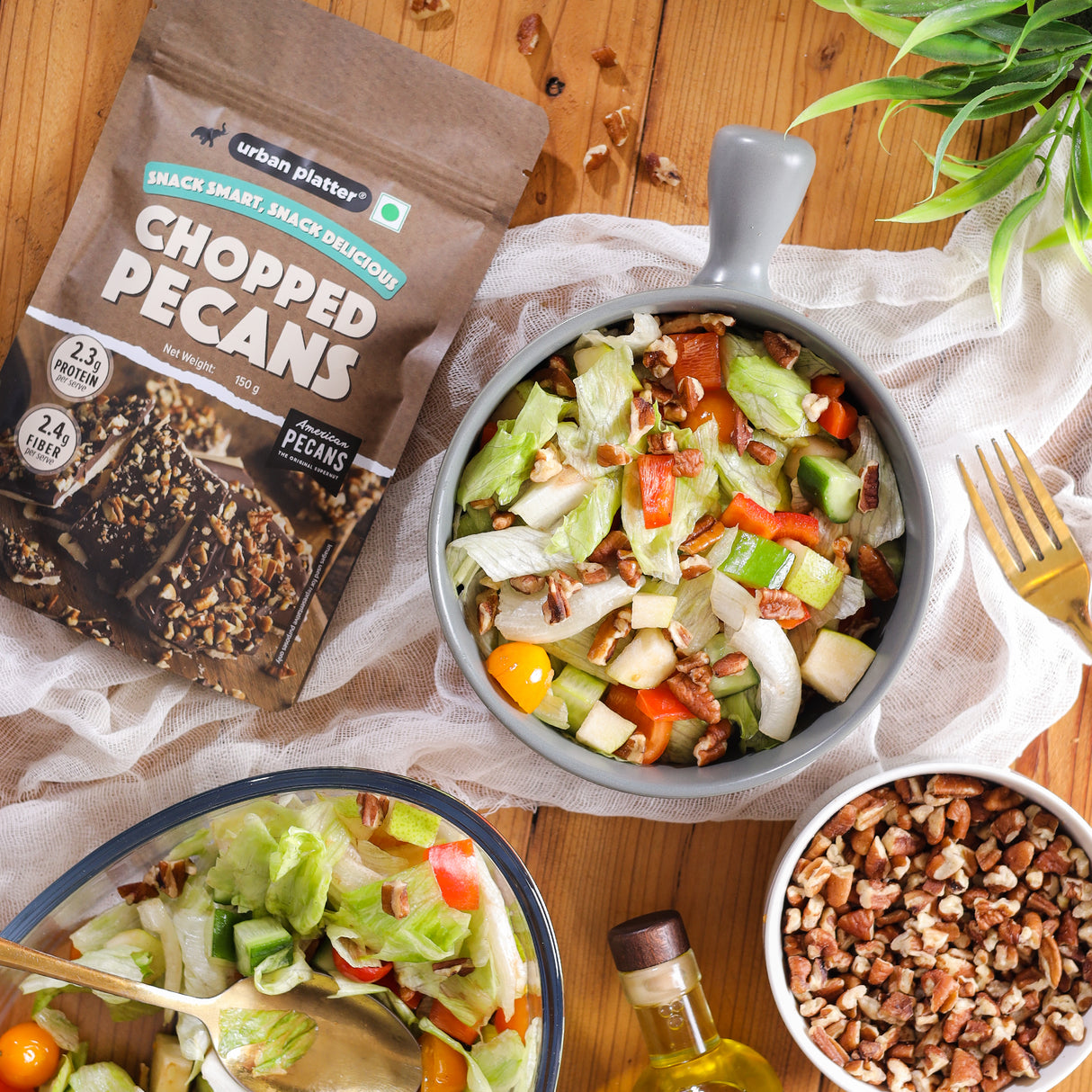 Urban Platter Chopped Pecans, 150g (Imported from the USA | Ideal for Baking, Desserts & Everyday Snacking)