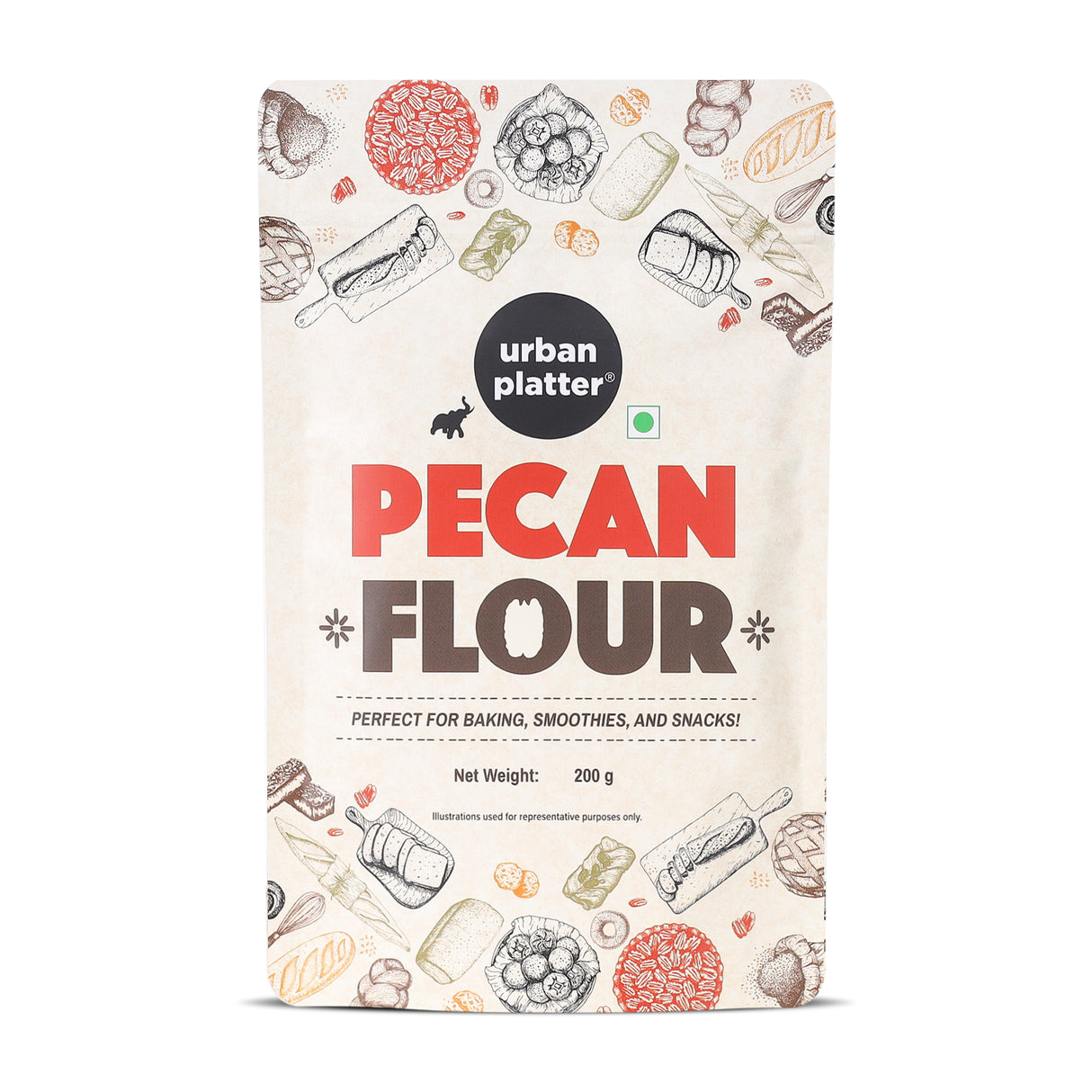 Urban Platter Pecan Flour, 200g (Imported from the USA | Ideal for Baking & Desserts)