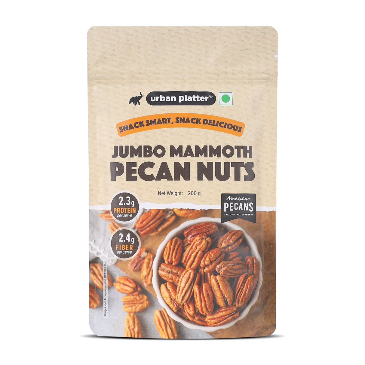 Urban Platter Jumbo Mammoth Pecan Halves, 200g (Imported from the USA | Hand-Sorted | Ideal for Snacking, Baking & Desserts)