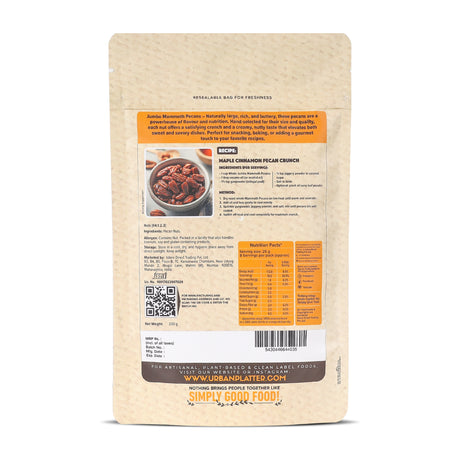 Urban Platter Jumbo Mammoth Pecan Halves, 200g (Imported from the USA | Hand-Sorted | Ideal for Snacking, Baking & Desserts)