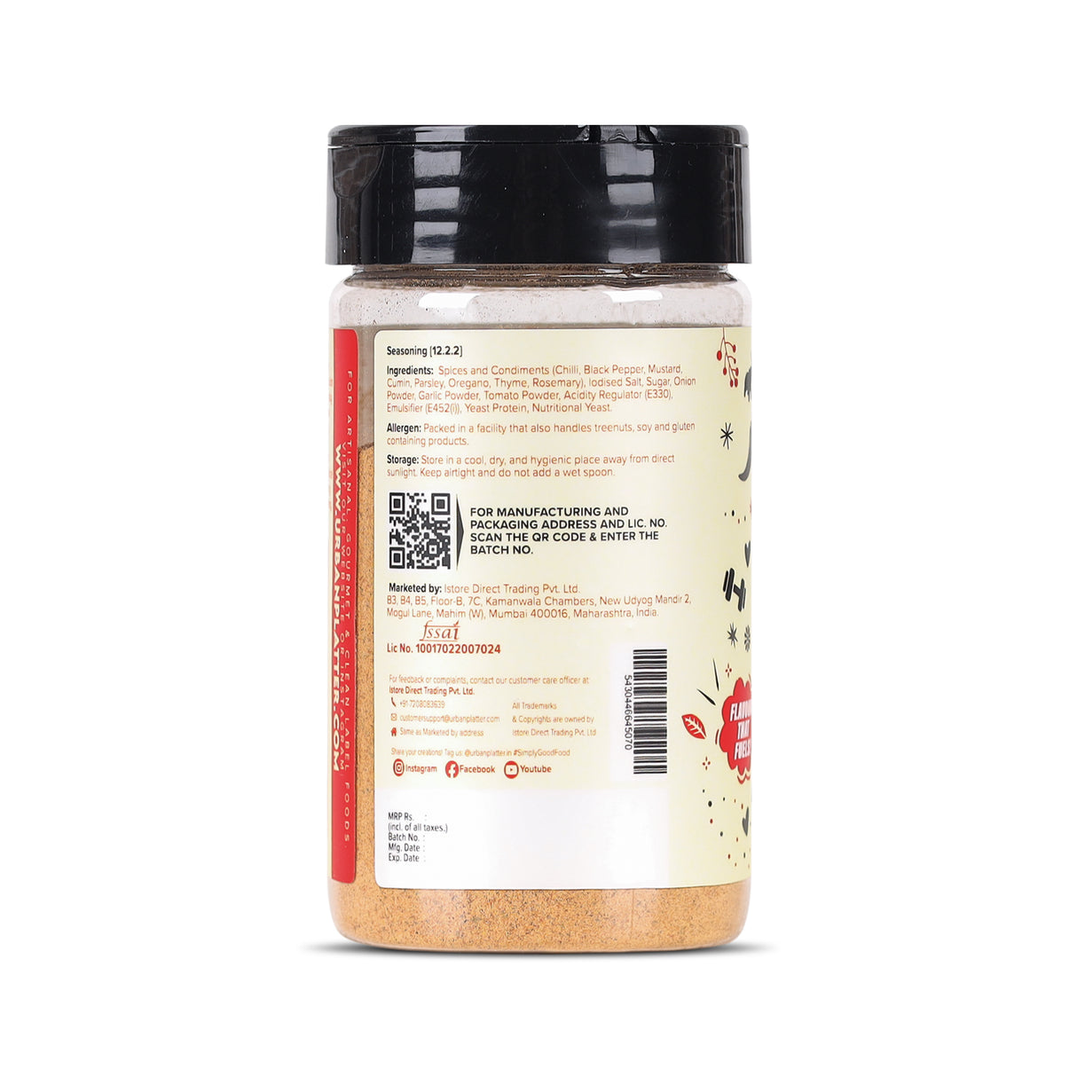 Urban Platter Keto-Friendly Cajun Seasoning, 100g (High-Protein, Crafted with Nutritional Yeast & Yeast Protein, Bold Louisiana-Style Spice Blend)